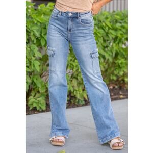 Hidden Edan high rise cargo wide leg jeans
